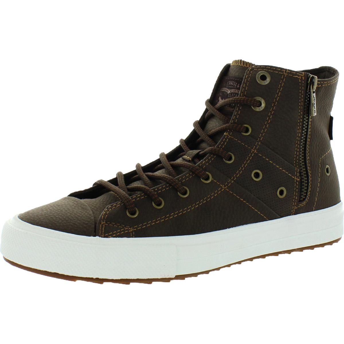 Zip Ex  Mens Faux Leather High Top Fashion Sneakers