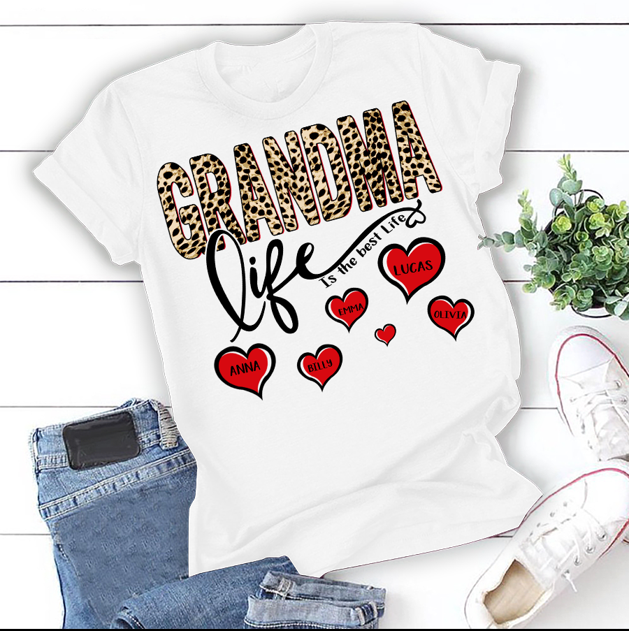 Grandma Life Is The Best Life  Personalized T-Shirt