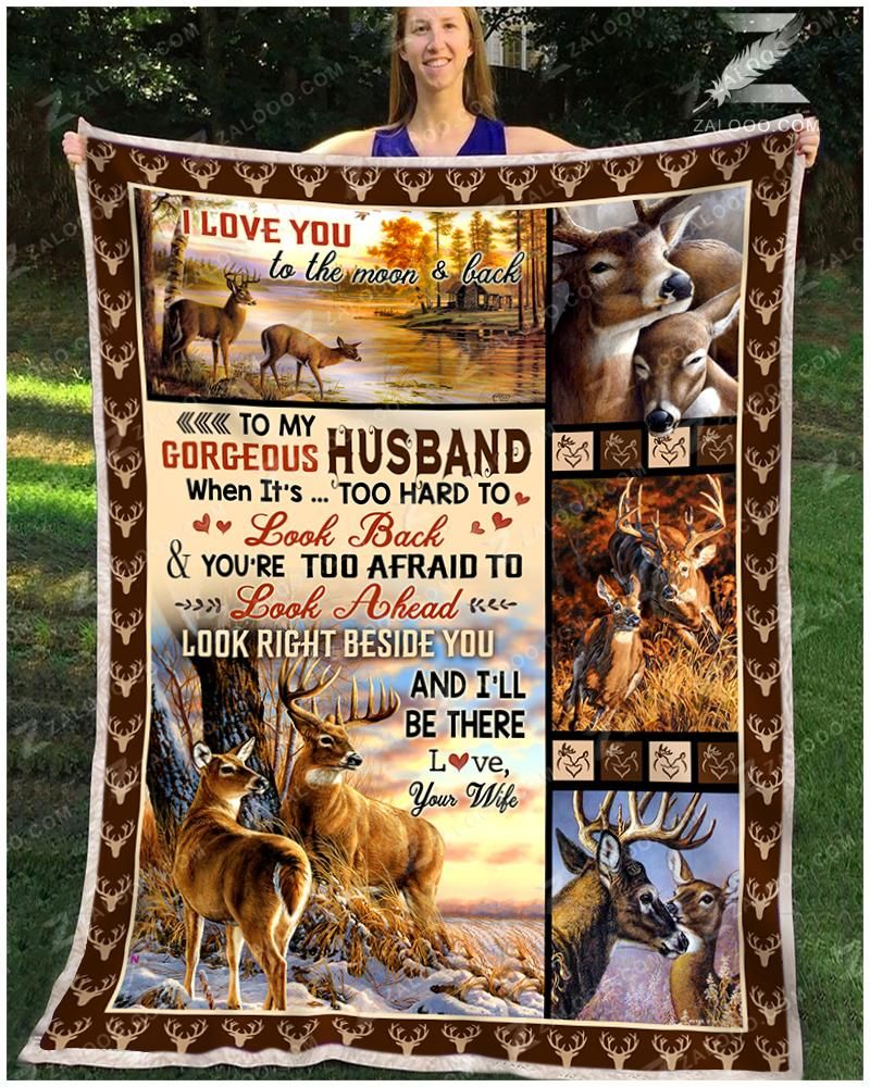 Blanket – Deer – To My Husband – Look Right Beside You – Taxas Trend Shop