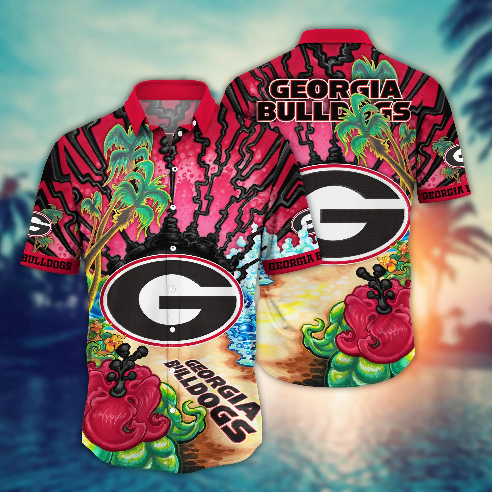 Georgia Bulldogs NCCA Hawaiian Shirt Flip Flopstime Aloha Shirt