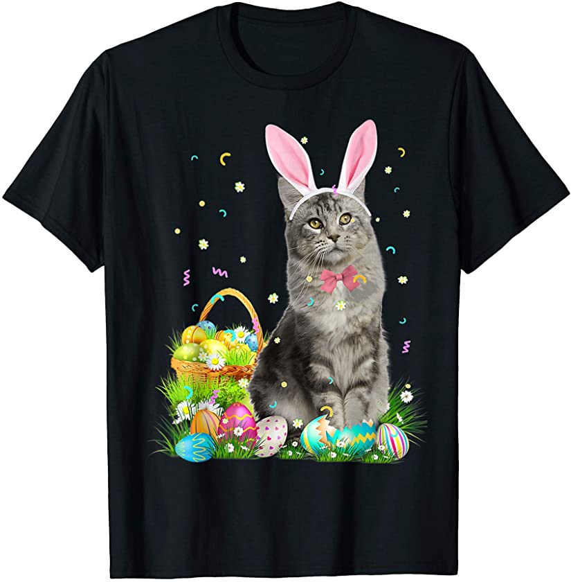 Cat Easter Day Bunny Eggs Costume Cute Mens Womens Kids T-Shirt