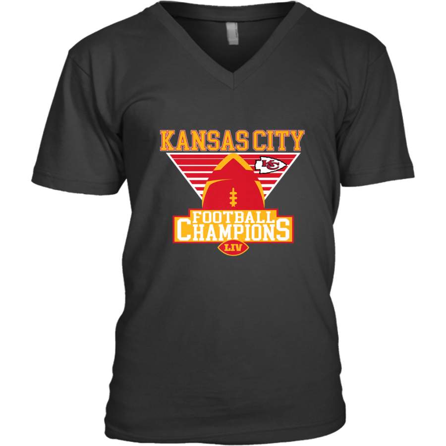 Kansas City Old School Football _ The City Of Champions LIV Men’s V-Neck