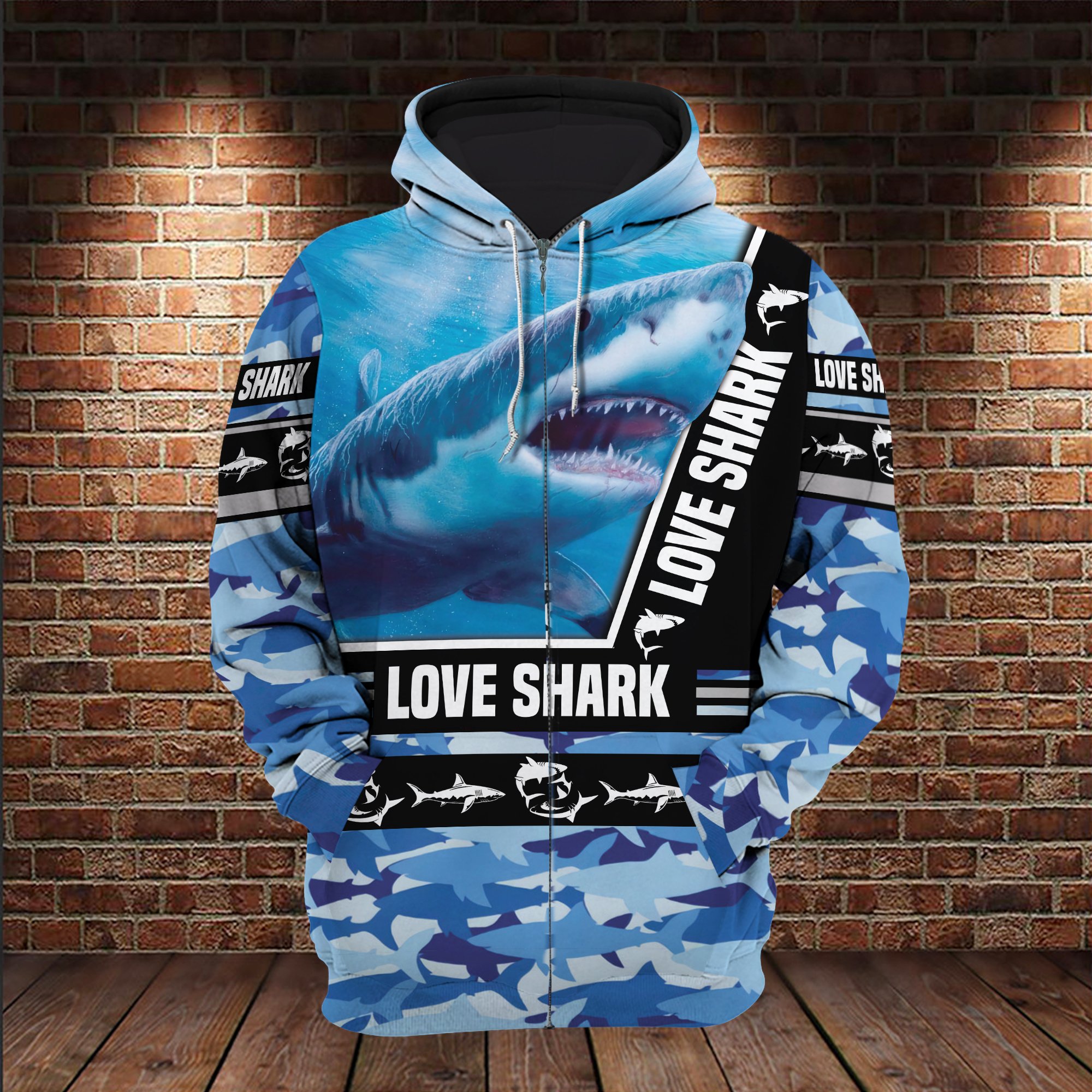 Shark Love In Ocean 3D All Over