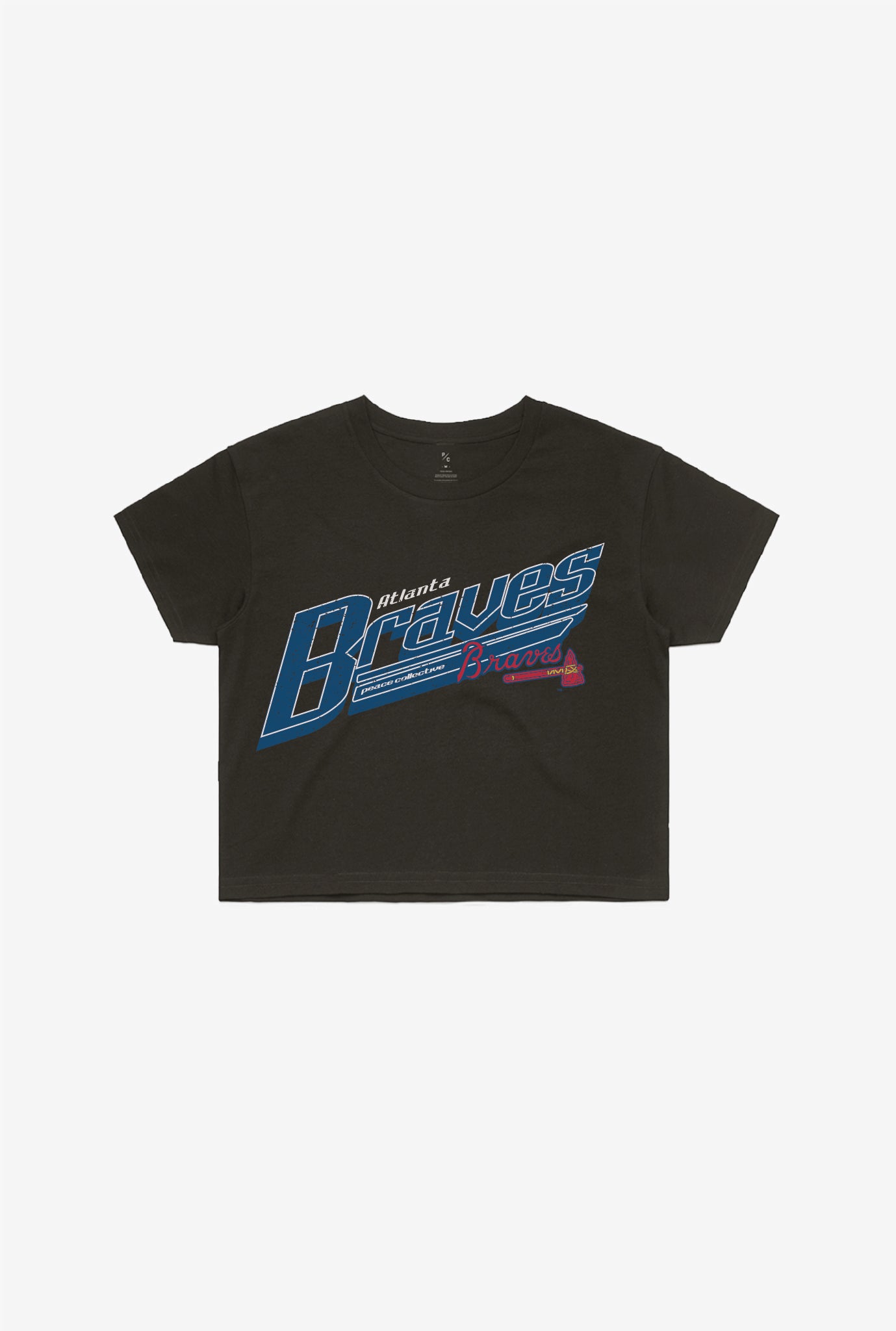 Atlanta Braves Garment Dyed Cropped T-Shirt – Black