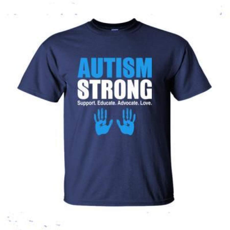 AGR Autism Strong Support Educate Advocate Love – Ultra-Cotton T-Shirt