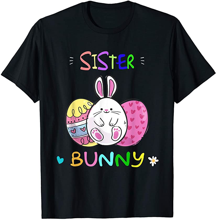 Sister Bunny Family Matching Pregnancy Announcement Easter T-Shirt