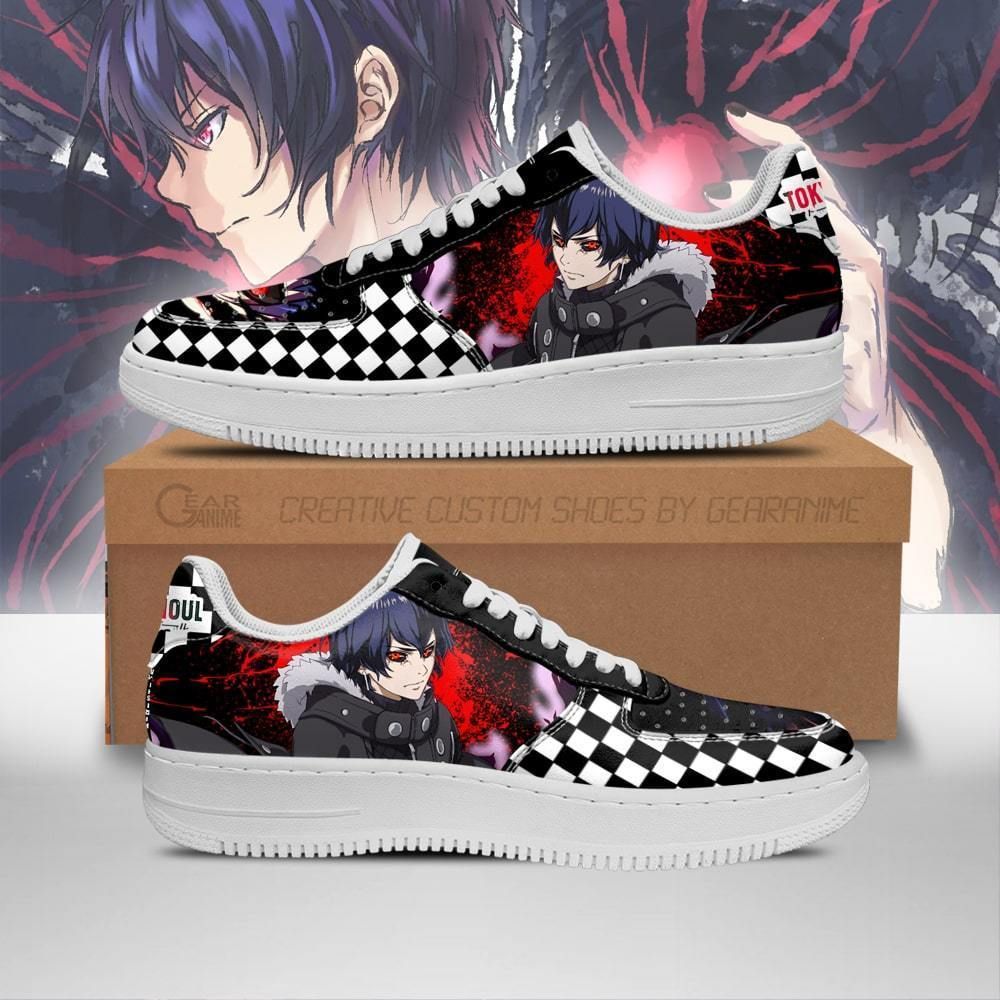 Tokyo Ghoul Ayato Checkerboard Air Force Shoes Sneakers Custom Anime