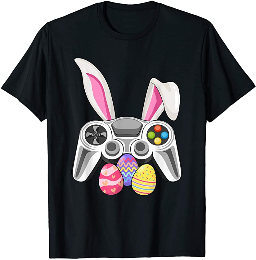 Video Game Bunny Eggs Easter Day T-Shirt