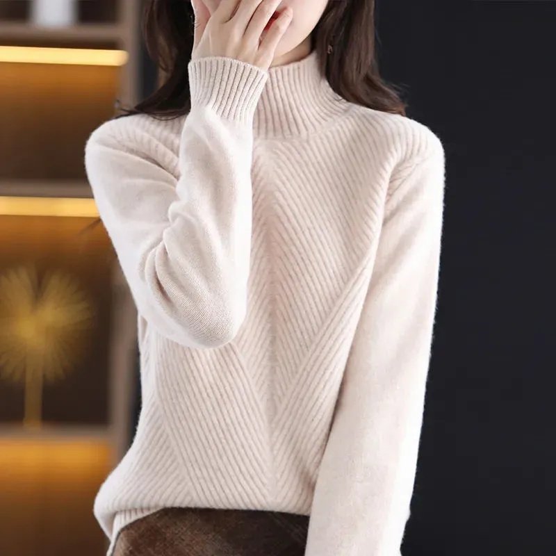 2022 Winter Women’s Sweater Pullover Turtleneck Fashion Cashmere Sweaters Jumper Female Casual Long-sleeved Bottoming Pullover alx