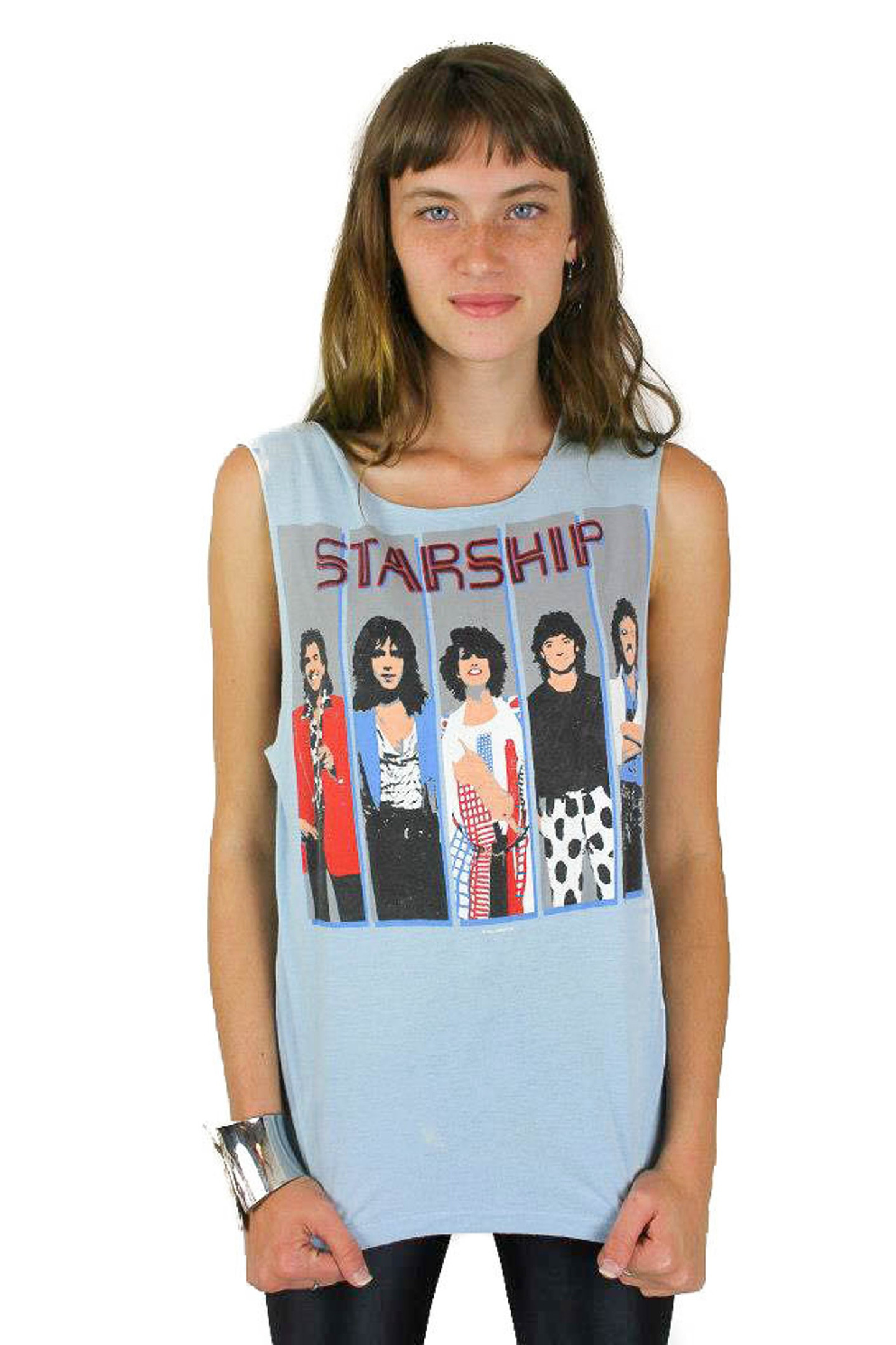 Vintage Starship Shirt 80S Tee Soft Thin Customized Rock Tee Band Tee Concert Shirt Boho Hippie Rocker Rolling Stones Fleetwood Mac Boho