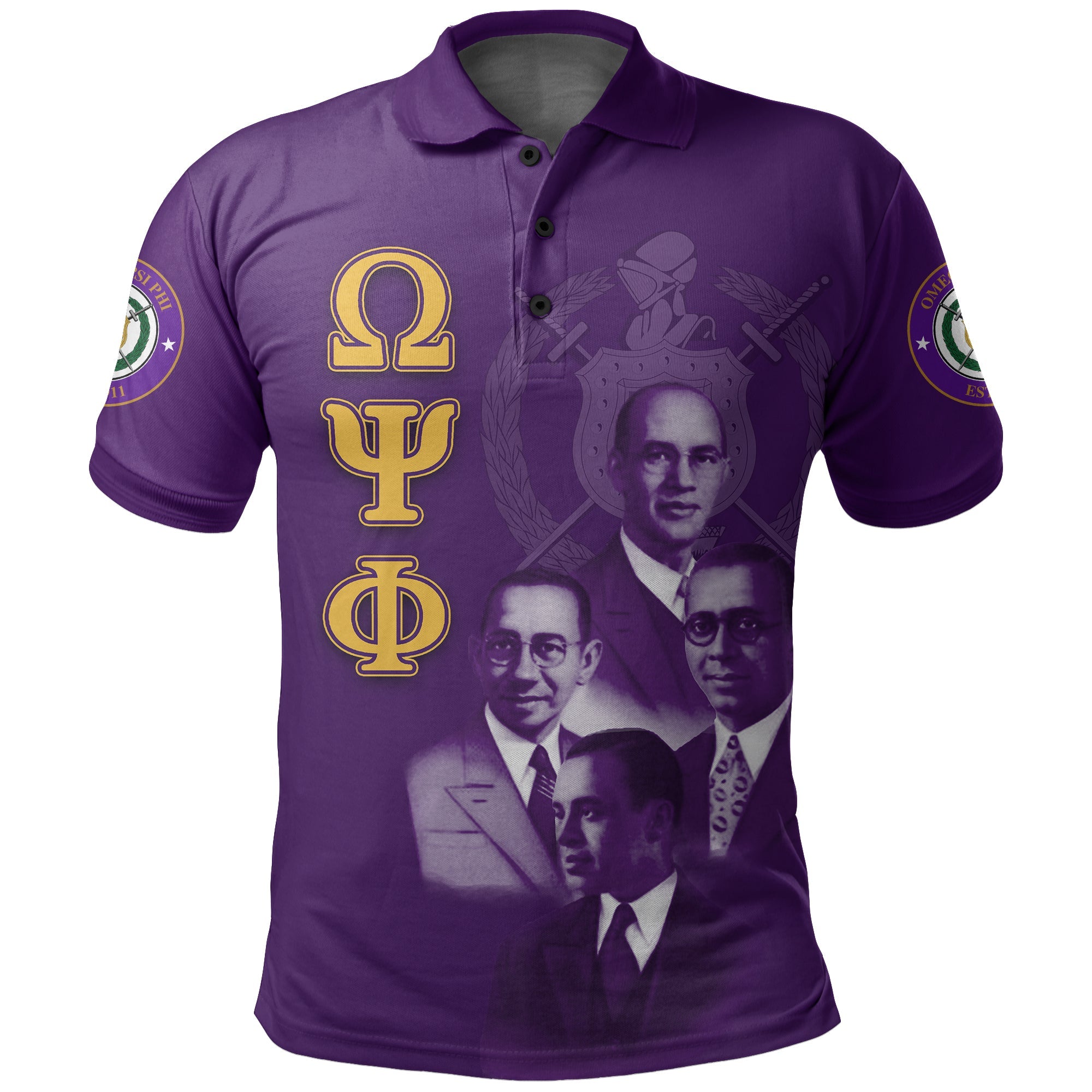 (Custom Personalised) Omega Psi Phi Polo Shirt The Founders Lt6