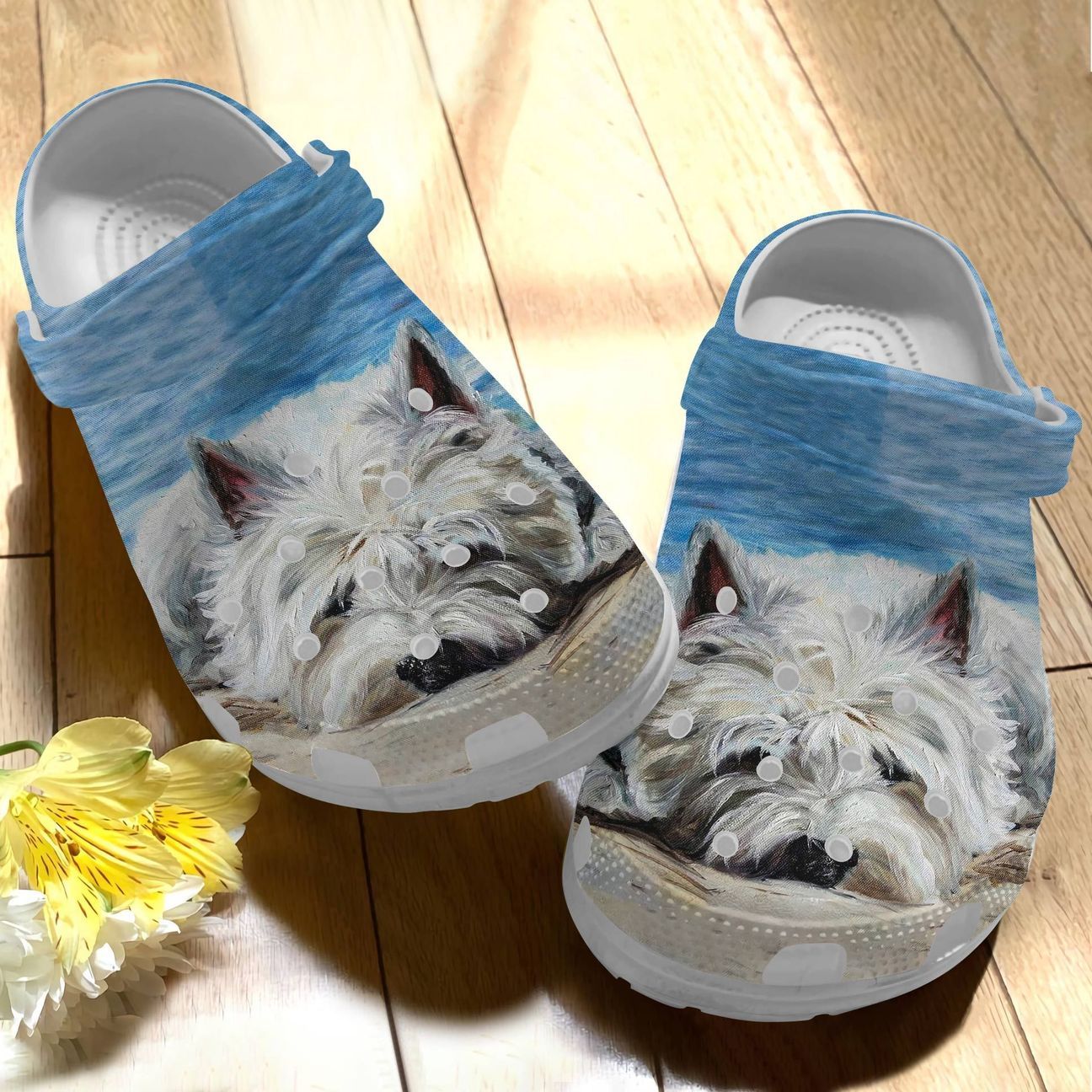 Westie Personalized Clog, Custom Name, Text Westie Beach, Fashion Style For Women, Men, Kid, Print 3D