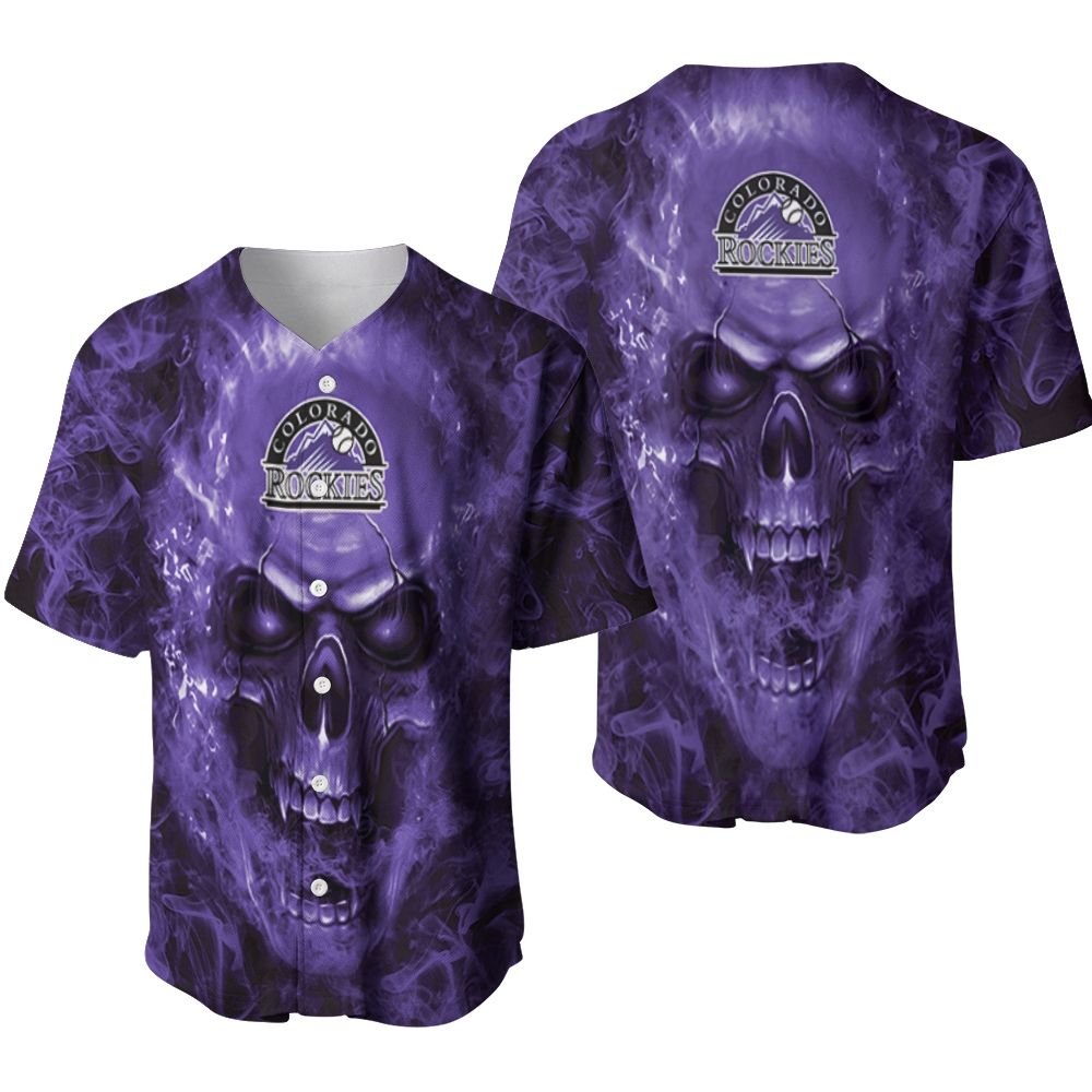 Colorado Rockies MLB Fan Skull Baseball Jersey