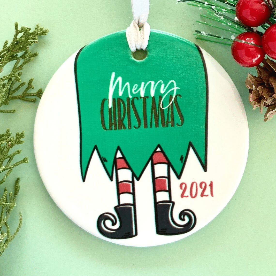 [Personalized Name & Number] Christmas Ornament, Couples Christmas, Christmas Tree Decoration, Christmas Home Decor 8