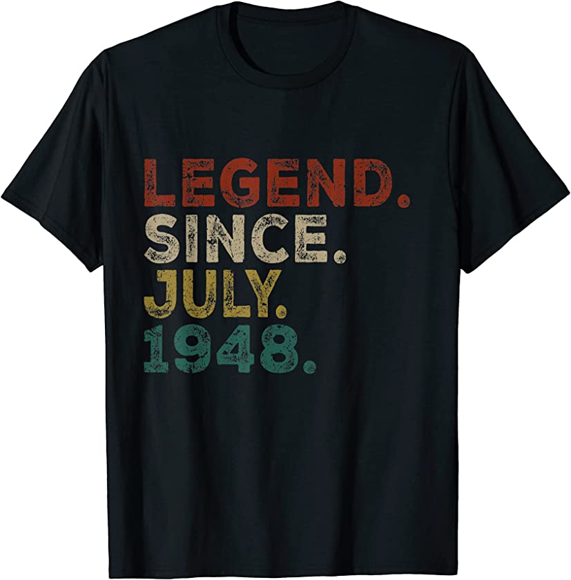 73rd Birthday Vintage Distressed July 1948 Retro 73 Yrs Old T-Shirt