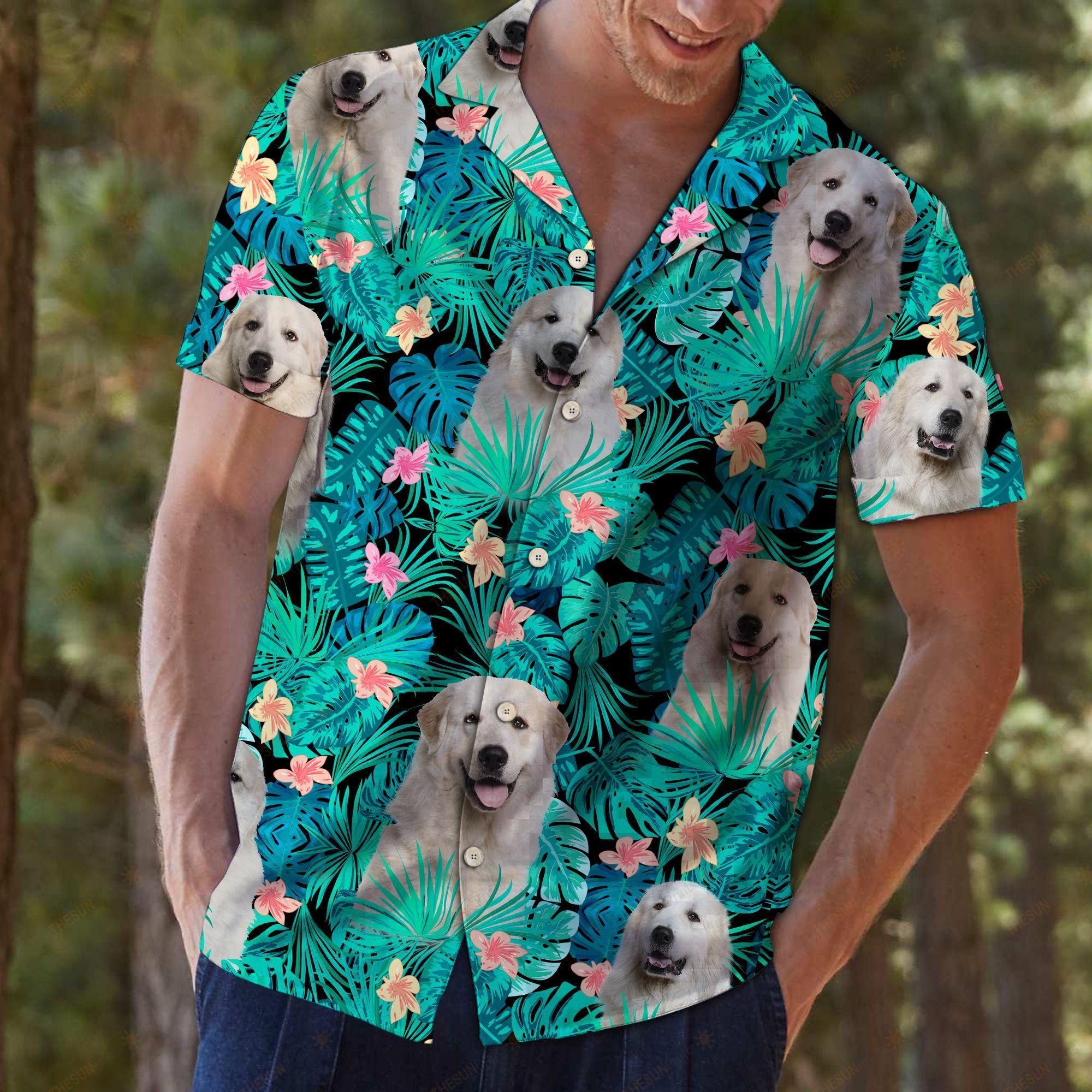 Great Pyrenees Tropical Hawaiian Shirt Ha14924