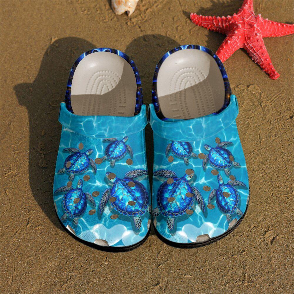 Sea Turtle Personalized Clog, Custom Name, Text, Color, Number Fashion Style For Women, Men, Kid, Print 3D Four Sea Turtles