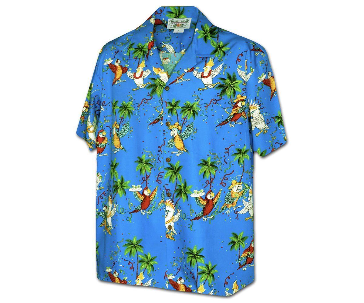 Parrots Like To Party Blue Hawaii Shirt Ha35594