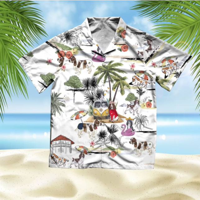 English Springer Spaniel Beach All Over Printed Hawaiian Shirt Ha102486