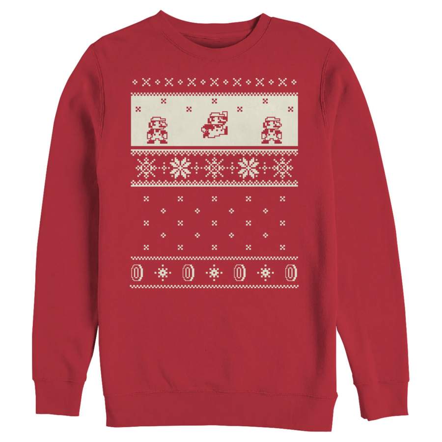 Nintendo Men’s Christmas Sweater Mario  Sweatshirt