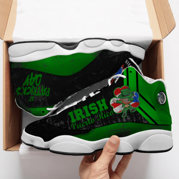 Puerto Rico St Patrick’S Day Jordan 13 Sneakers Aj13 St Patrick’S Day Gift Idea Hn