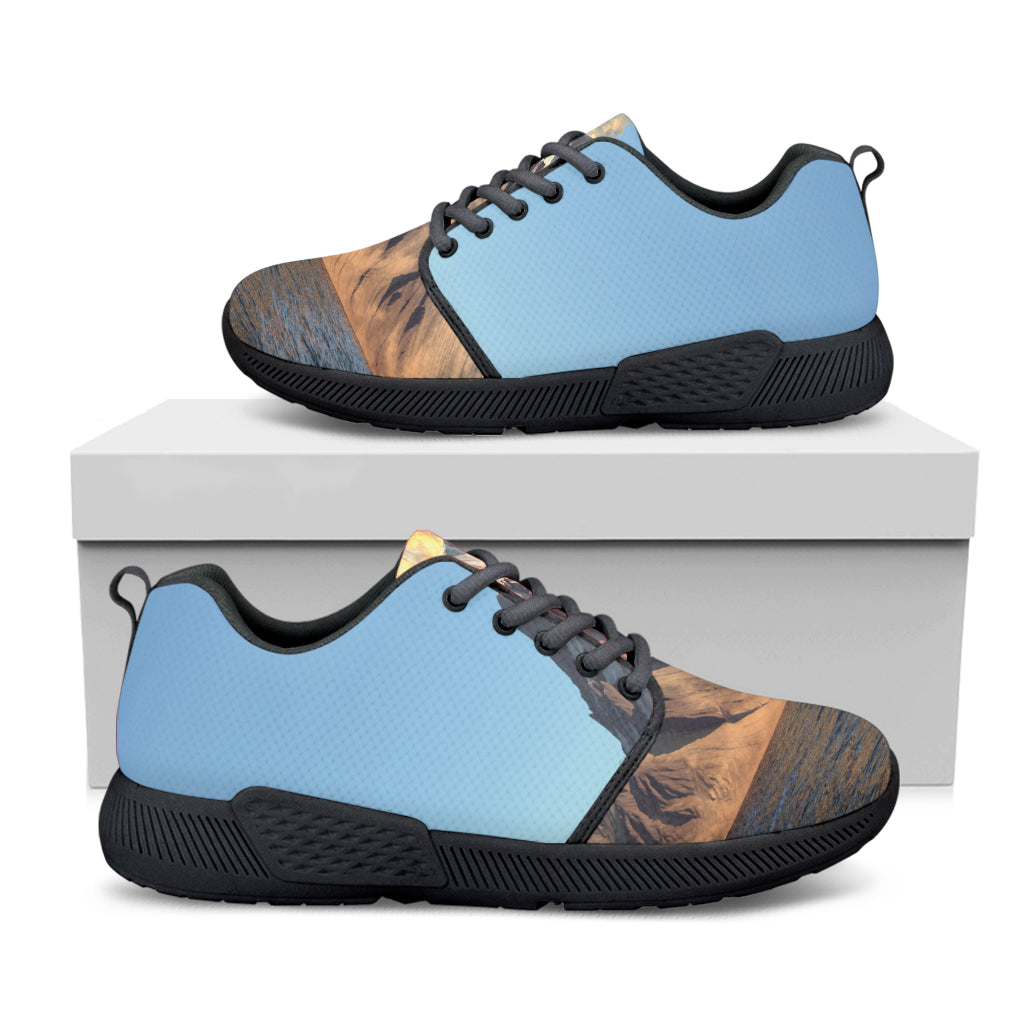 Volcanic Mountain Print Black Athletic Shoes