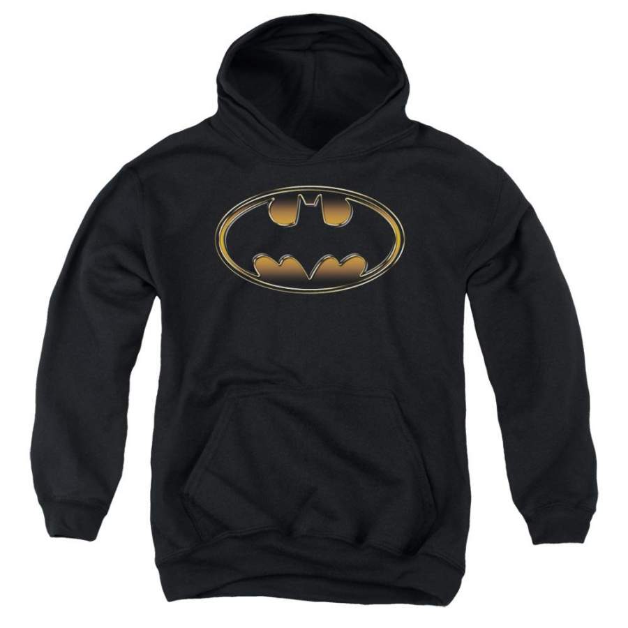 Batman – Black & Gold Embossed Youth Pull Over Hoodie