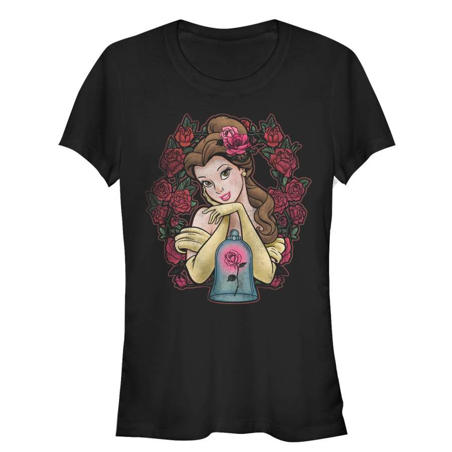 Beauty and the Beast Junior’s Belle Rose Wreath  T Shirt