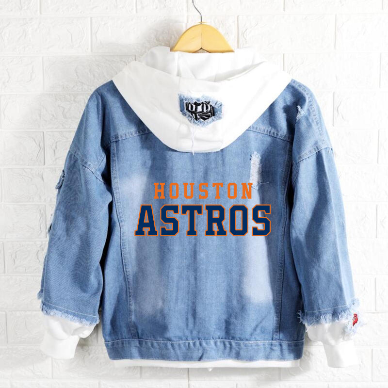 Houston Astros Jeans Denim Hoodie Jacket