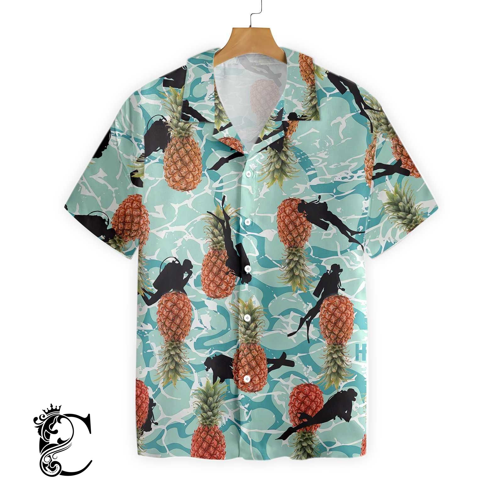 Tropical Pineapple Ocean Scuba Diving Hawaiian Shirt