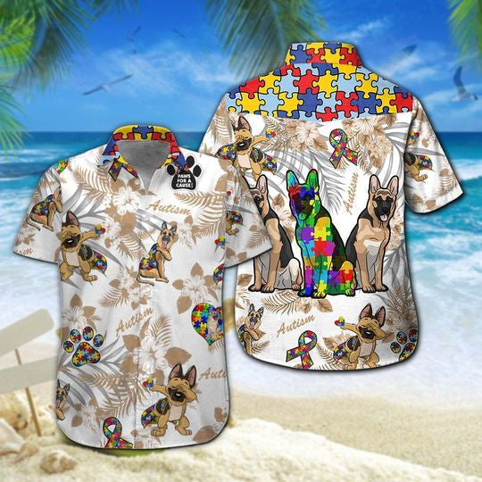 German Shepherd Autism Hawaii Shirt For Men Women Ha51575