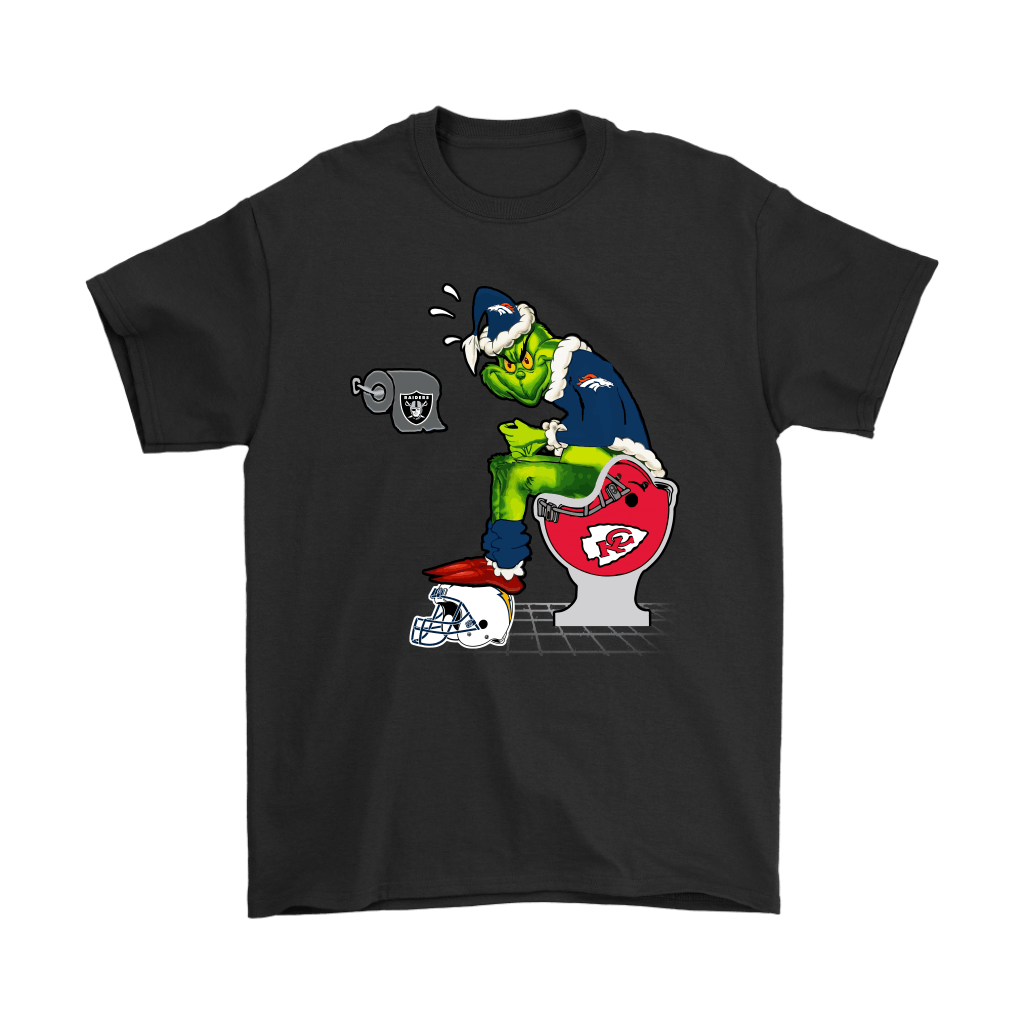 Discover Cool The Grinch Denver Broncos Shit On Other Teams Christmas T-Shirt