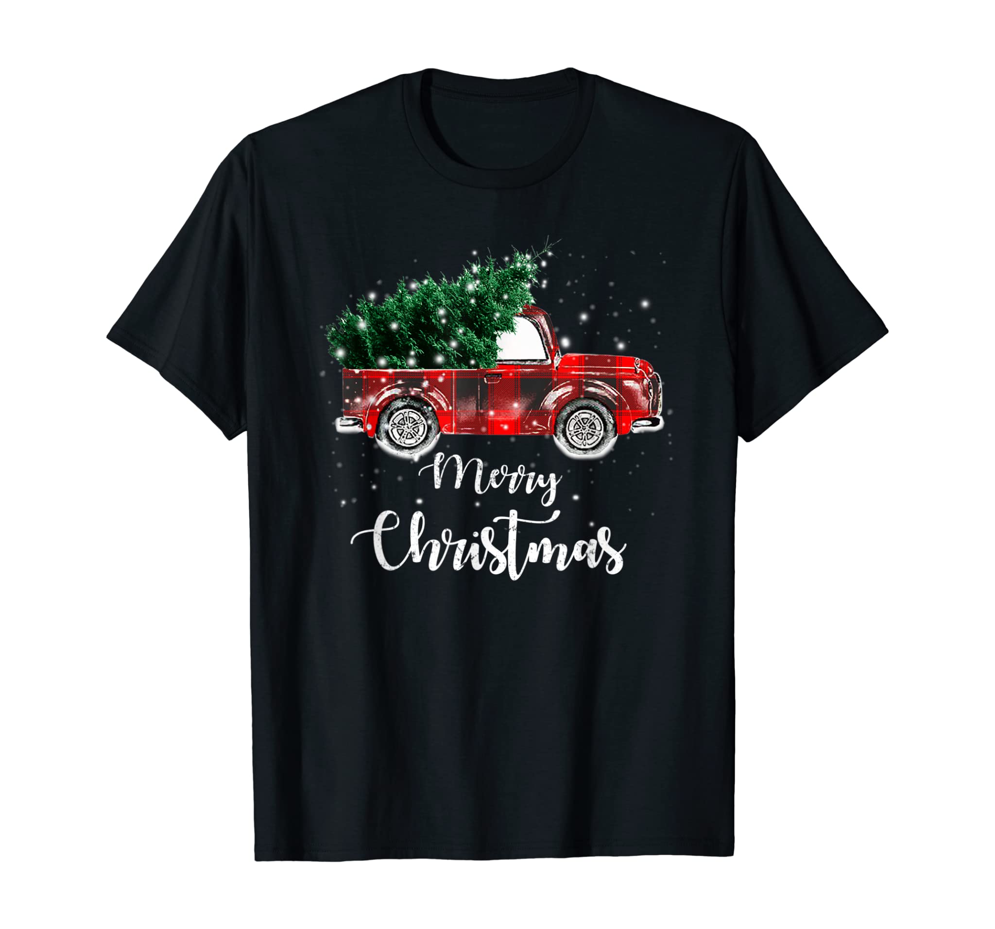 Buffalo Plaid Christmas Tree Red Truck T-Shirt