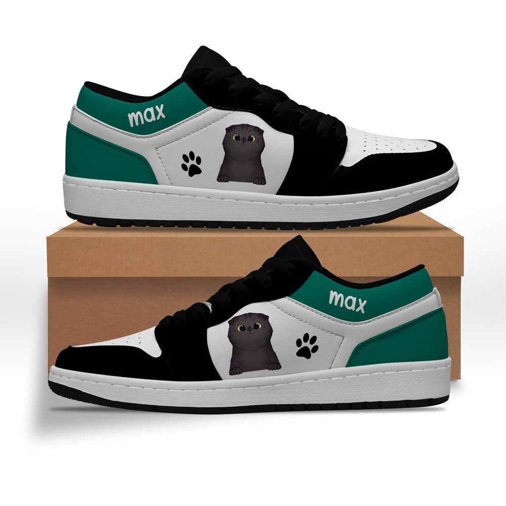 Cat Lover Gift – Personalized Name Green & Black Jd Sneakers Vhss0235