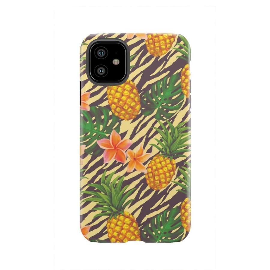 Vintage Zebra Pineapple Pattern Print Tough Phone Case