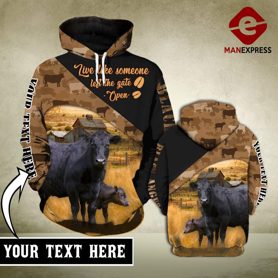 VH CUSTOMIZE BLACK ANGUS 2412 3D ALL PRINT HOODIE