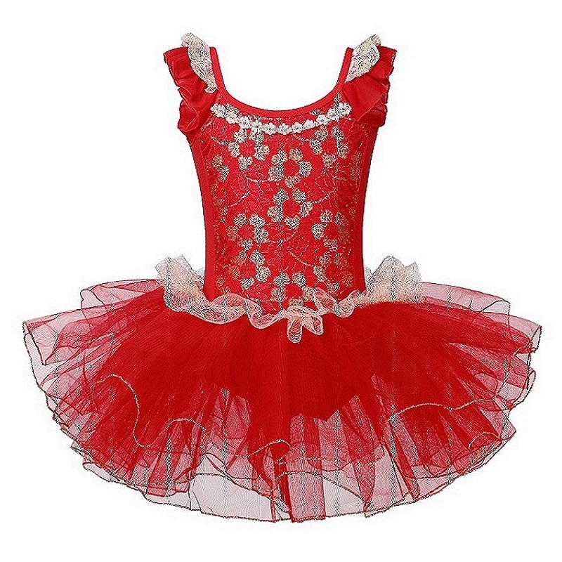 BAOHULU Cotton Dress for Girls Ballerina Short Sleeve Tulle Skirt Ballet Dress Kids Bow Decro Tutu Princess Girls Dance Wear alx