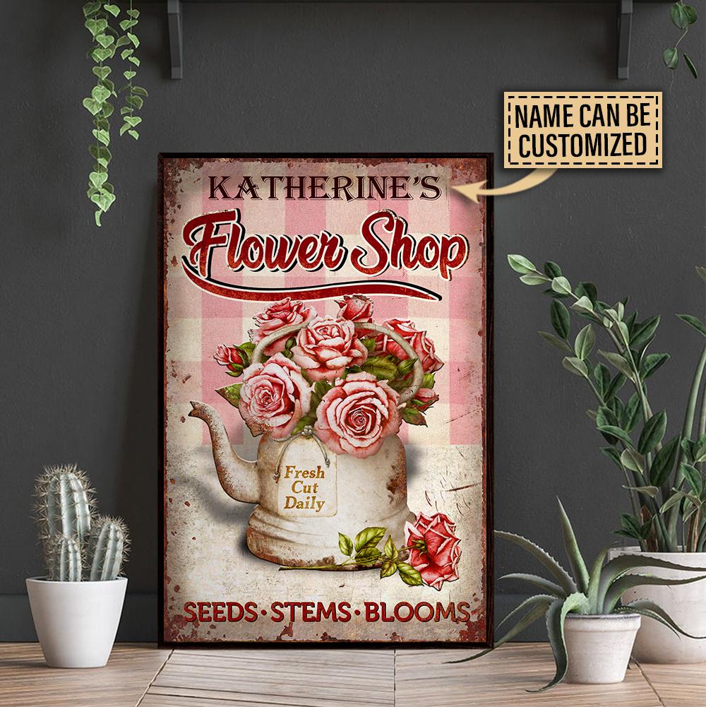 Personalized Floristry Flower Shop Seeds Stems Customized Poster