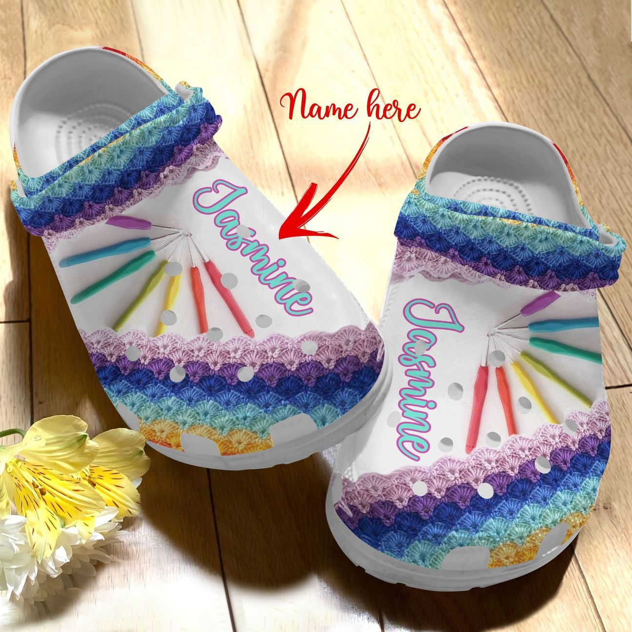 Crochet Personalized Personalize Clog, Custom Name, Text, Fashion Style For Women, Men, Kid, Print 3D Crochet Is My Hobby