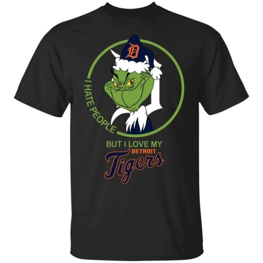 Grinch I Hate People But I Love My Detroit Tigers T-Shirt For Fans MN08