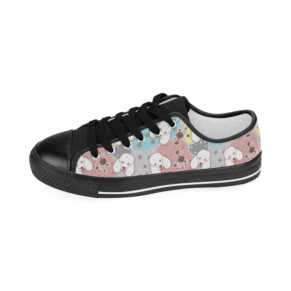 Poodle Pattern Black Men’s Classic Canvas Shoes