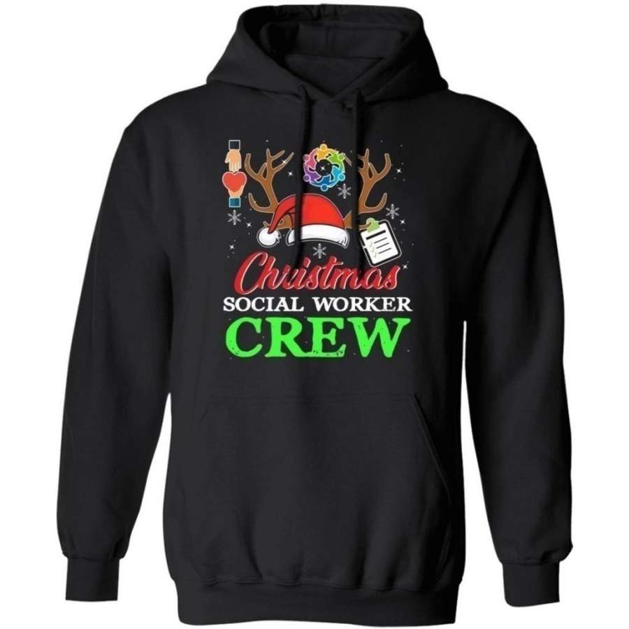 Christmas Hoodie Social Worker Crew Reindeer Sweater Xmas Gift Shirt MT10