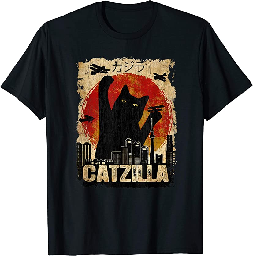 Vintage Catzilla tee – Funny Kitten and Cat T-Shirt