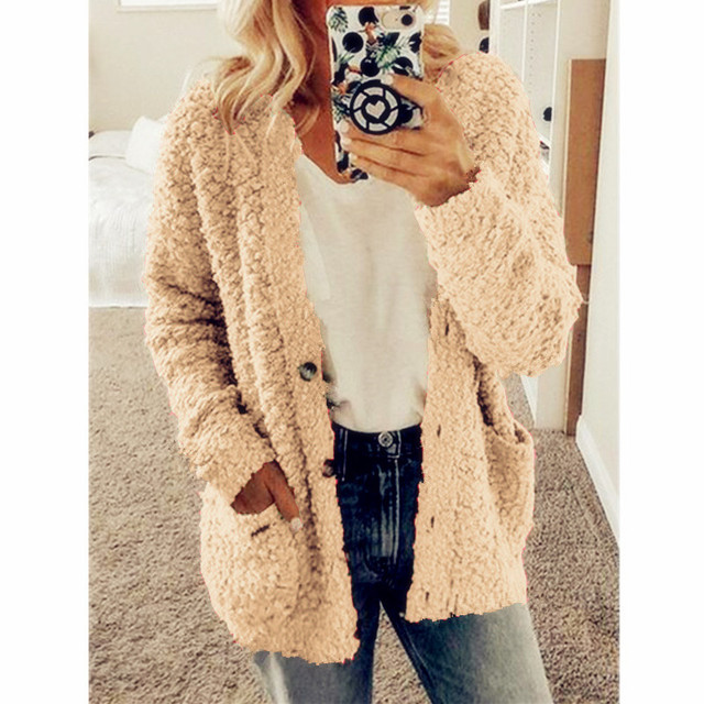 Woman Jacket Fashion Long Sleeeve Outfit Hooded Fleece Wool Coat Women Warm Sweaters 2022 Ladies Fashion Winter Fashion Cardigan alx