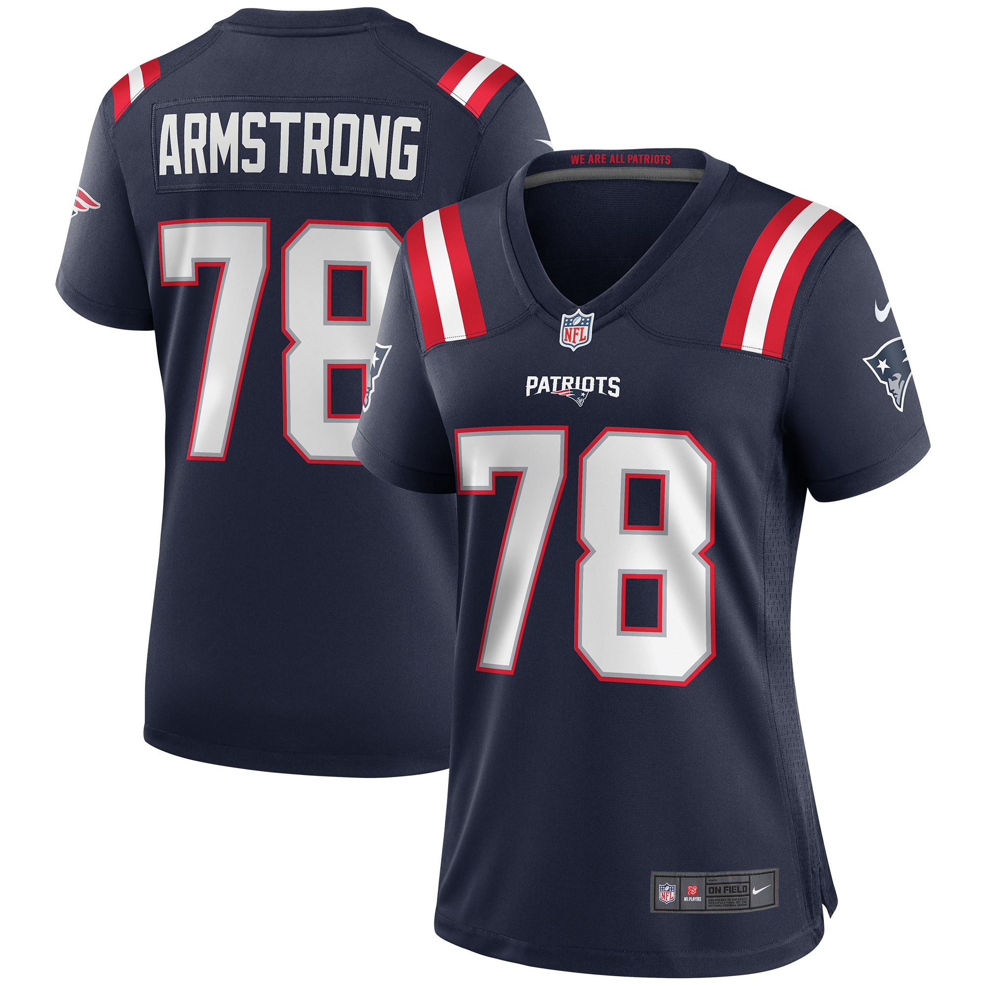 Women’s New England Patriots Bruce Armstrong Navy Game Retired Player Jersey