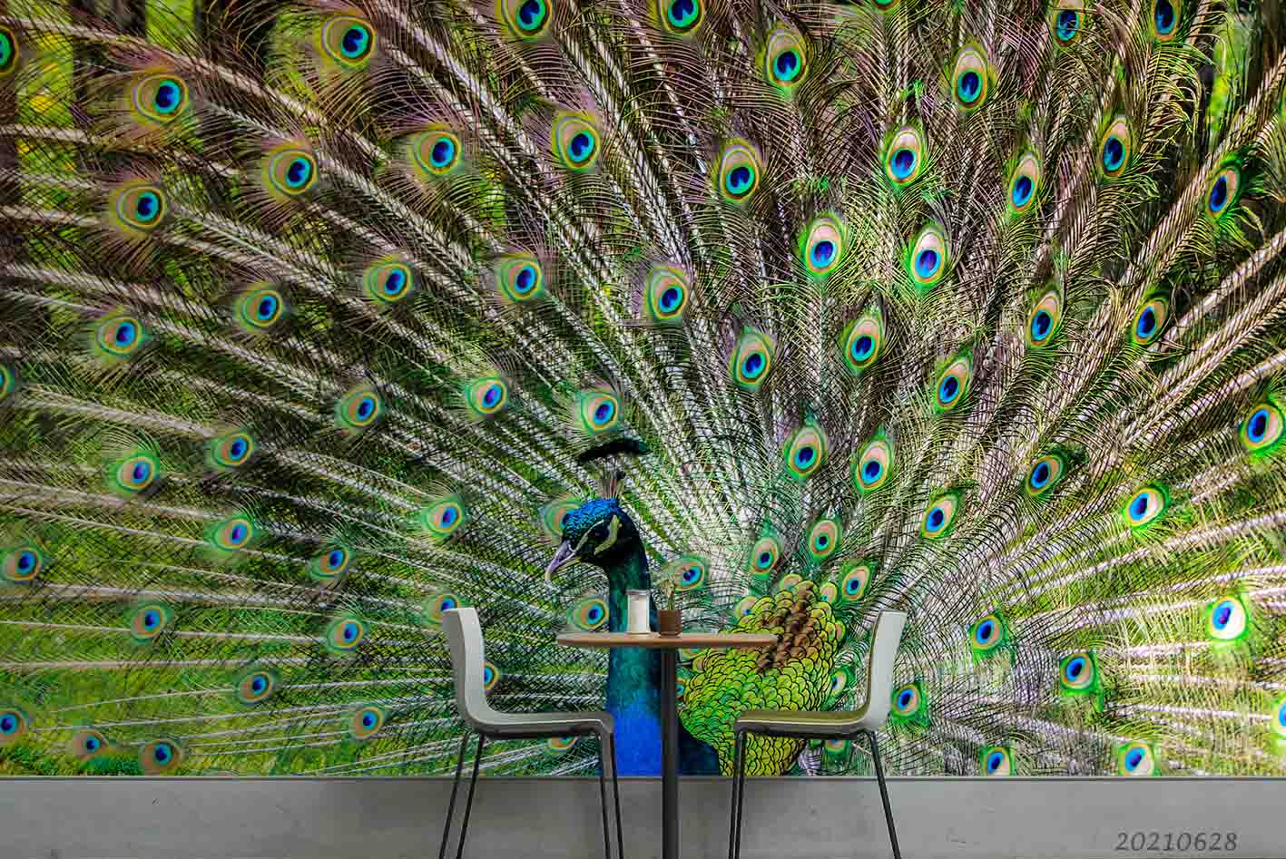 3D Green Animal Peacock Wall Mural Wallpaper Lqh 39