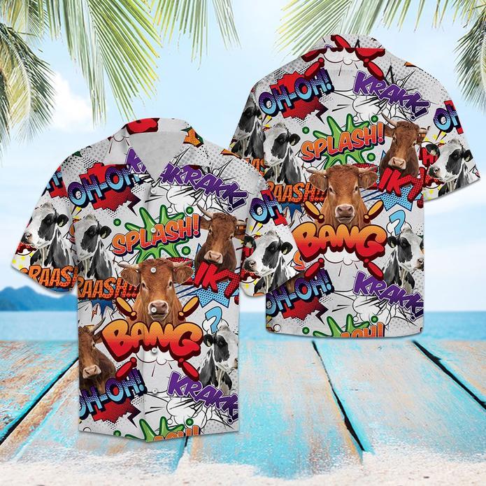 Cow Pop Art Aloha Hawaii Shirts For Men Women Ha80491