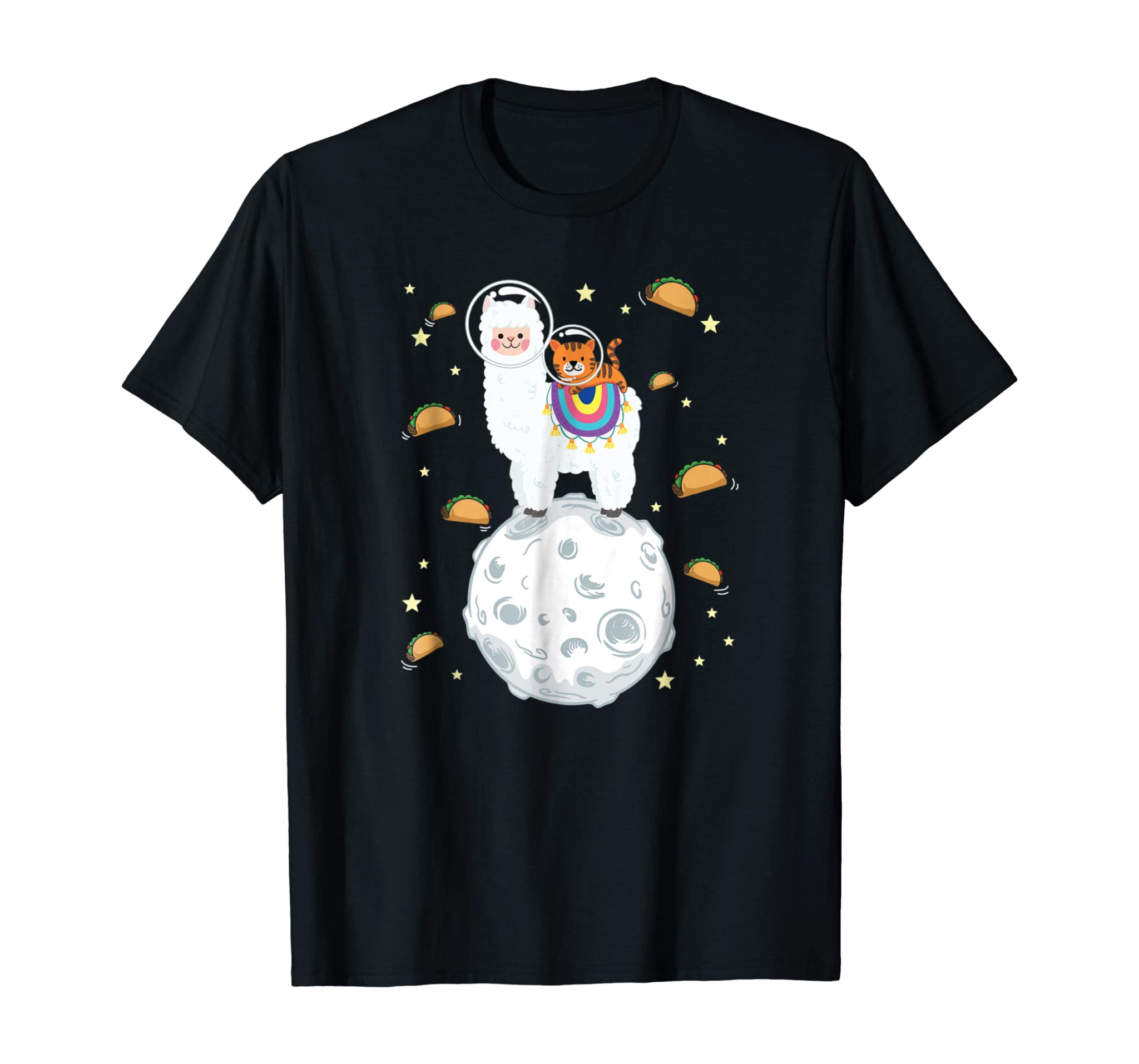 Space Cat Riding Llama T-Shirt Tacos