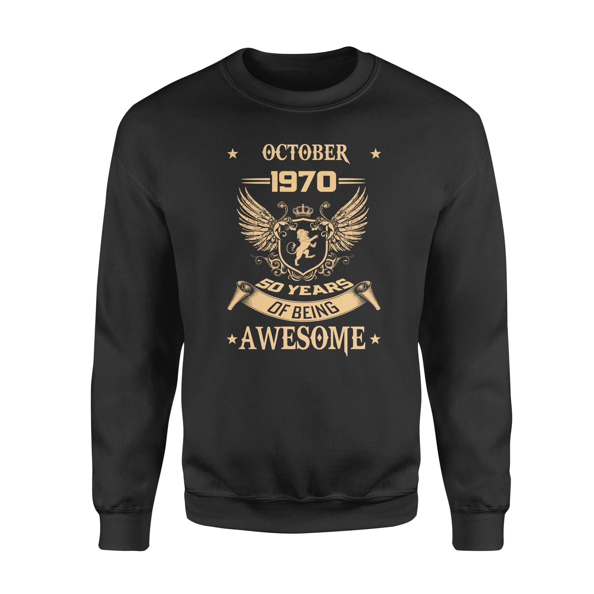 october 1970 50 Years Of Being Awesome – Standard Crew Neck Sweatshirt