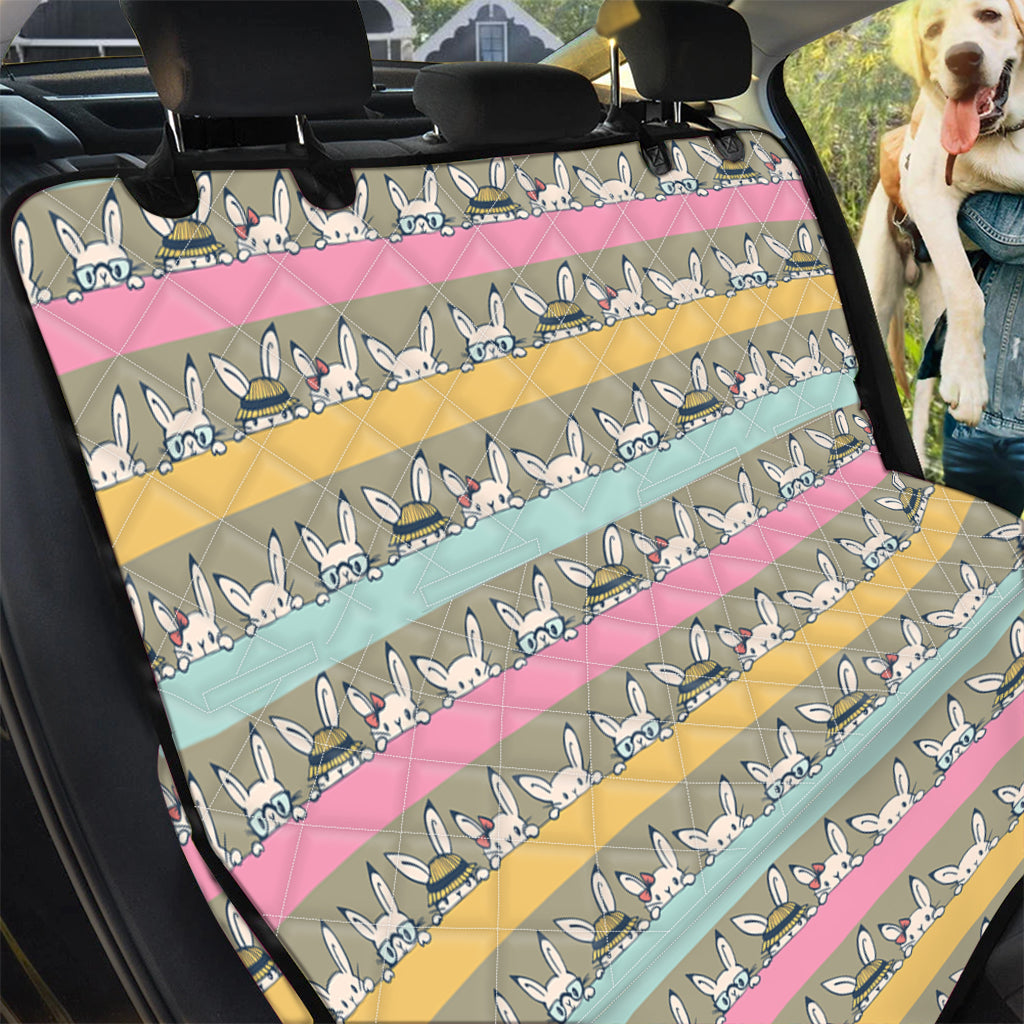 Cartoon Rabbit Pattern Print Pet Car Back Seat Cover